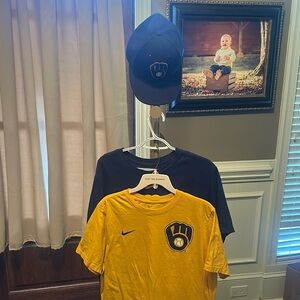 Nike Brewers x2 Short Sleeve Tee and Hate Bundle